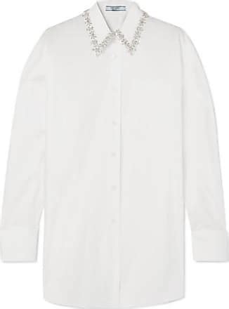 prada bluse weiß|Prada Top für Damen .